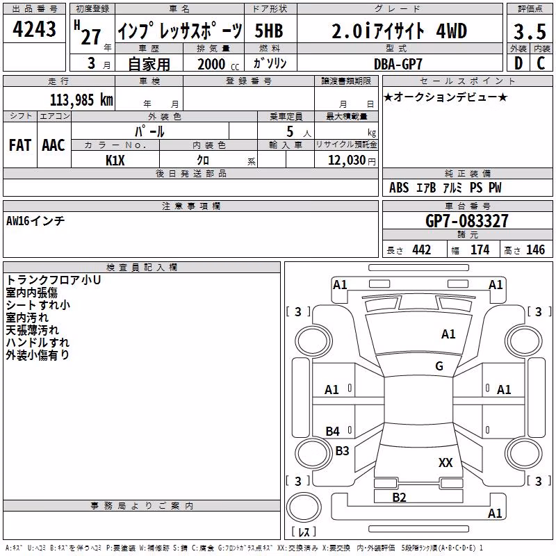 SUBARU XV