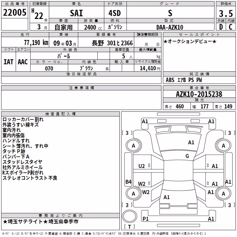 TOYOTA SAI